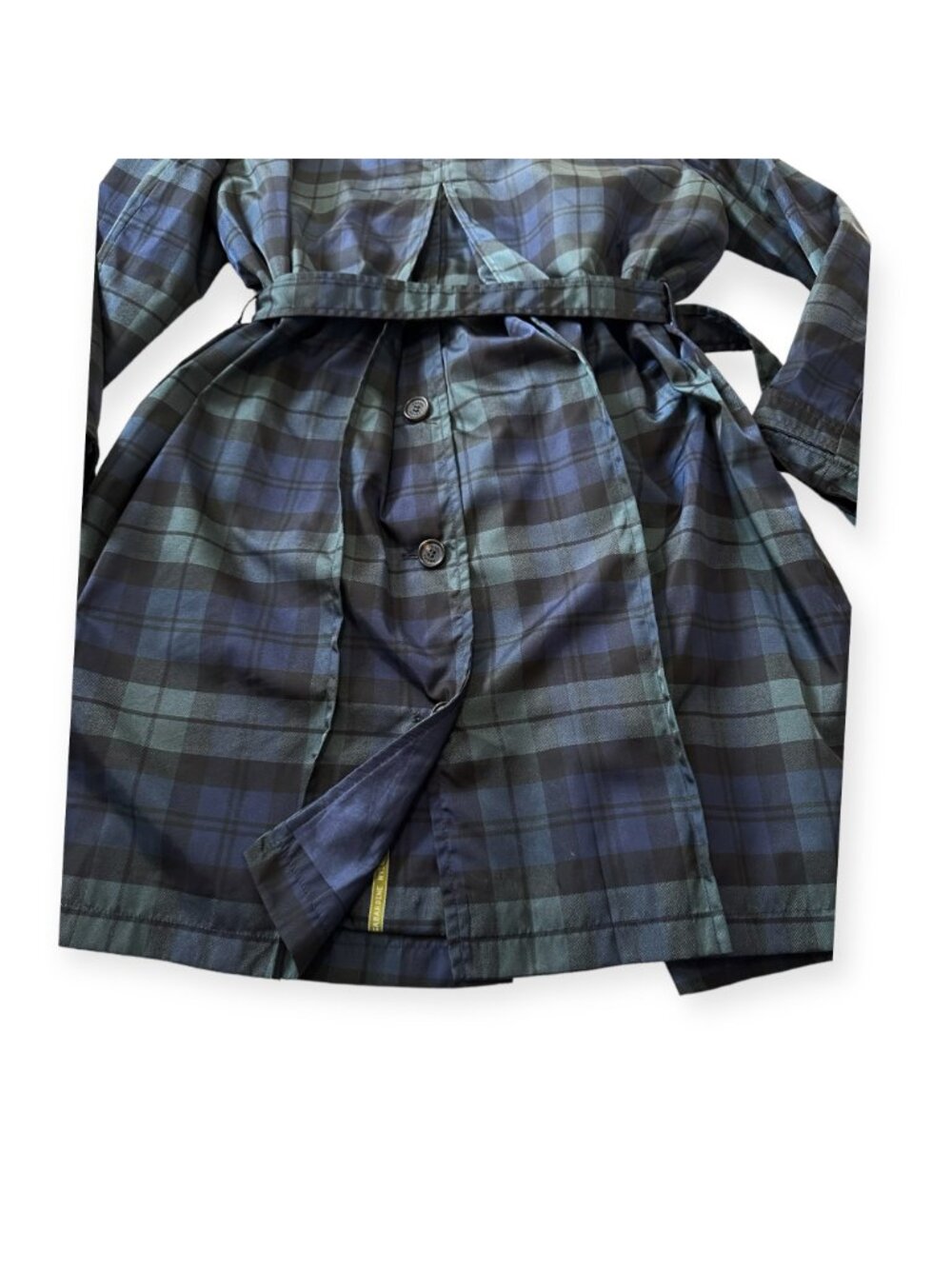 Prada Blackwatch Tartan Nylon Trench Coat IT46 PU Coated - Picture 12 of 16